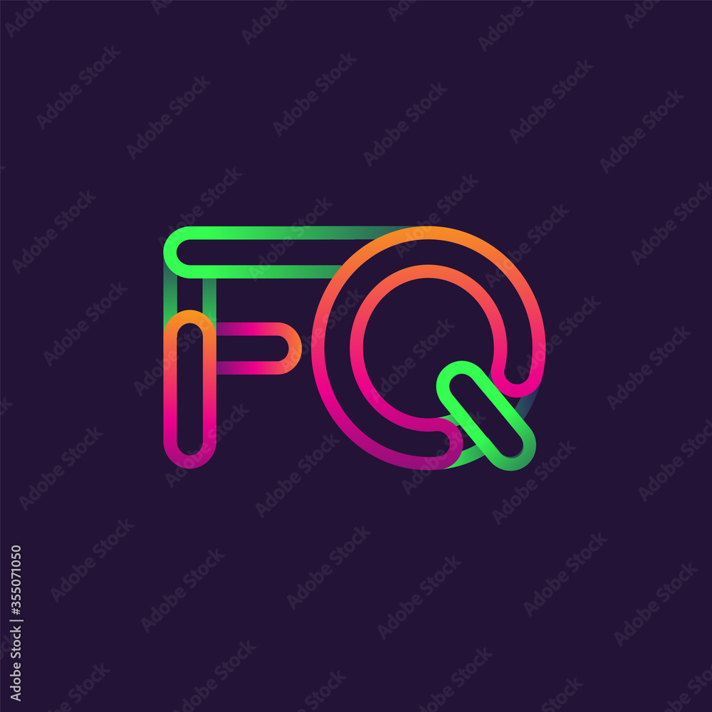 initial logo letter FQ, linked outline rounded logo, colorful initial logo for business name and company identity. initial logo letter FQ, linked outline rounded logo, colorful initial logo for business name and company identity.