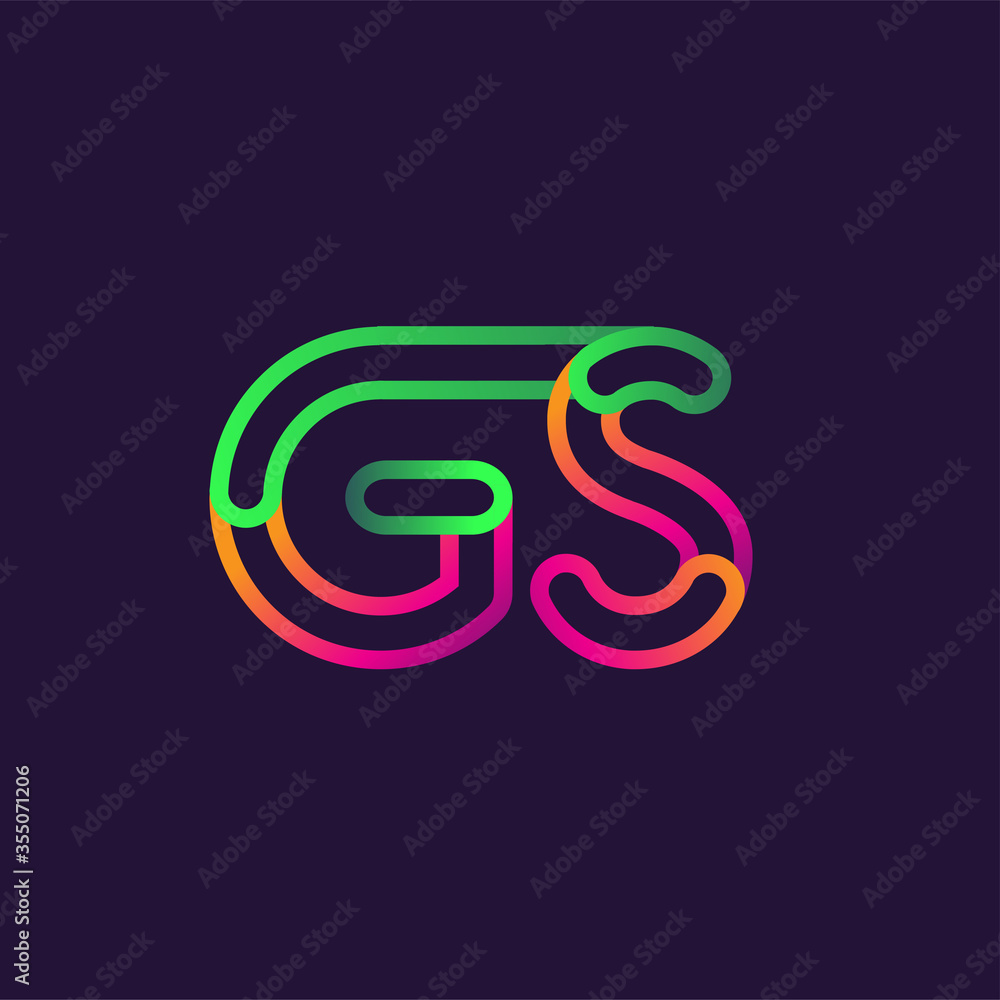 initial logo letter GS, linked outline rounded logo, colorful initial logo for business name and company identity. initial logo letter GS, linked outline rounded logo, colorful initial logo for business name and company identity.
