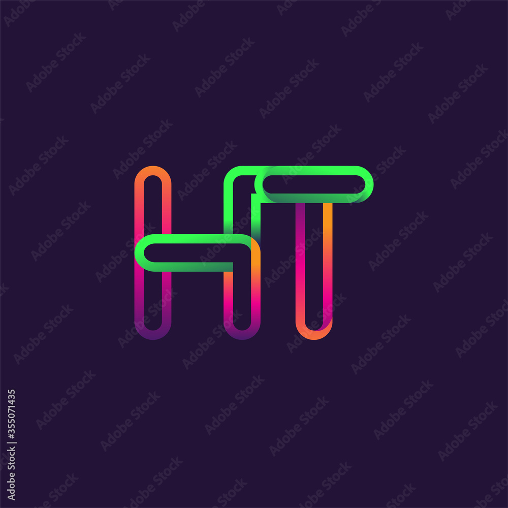 initial logo letter HT, linked outline rounded logo, colorful initial logo for business name and company identity. initial logo letter HT, linked outline rounded logo, colorful initial logo for business name and company identity.