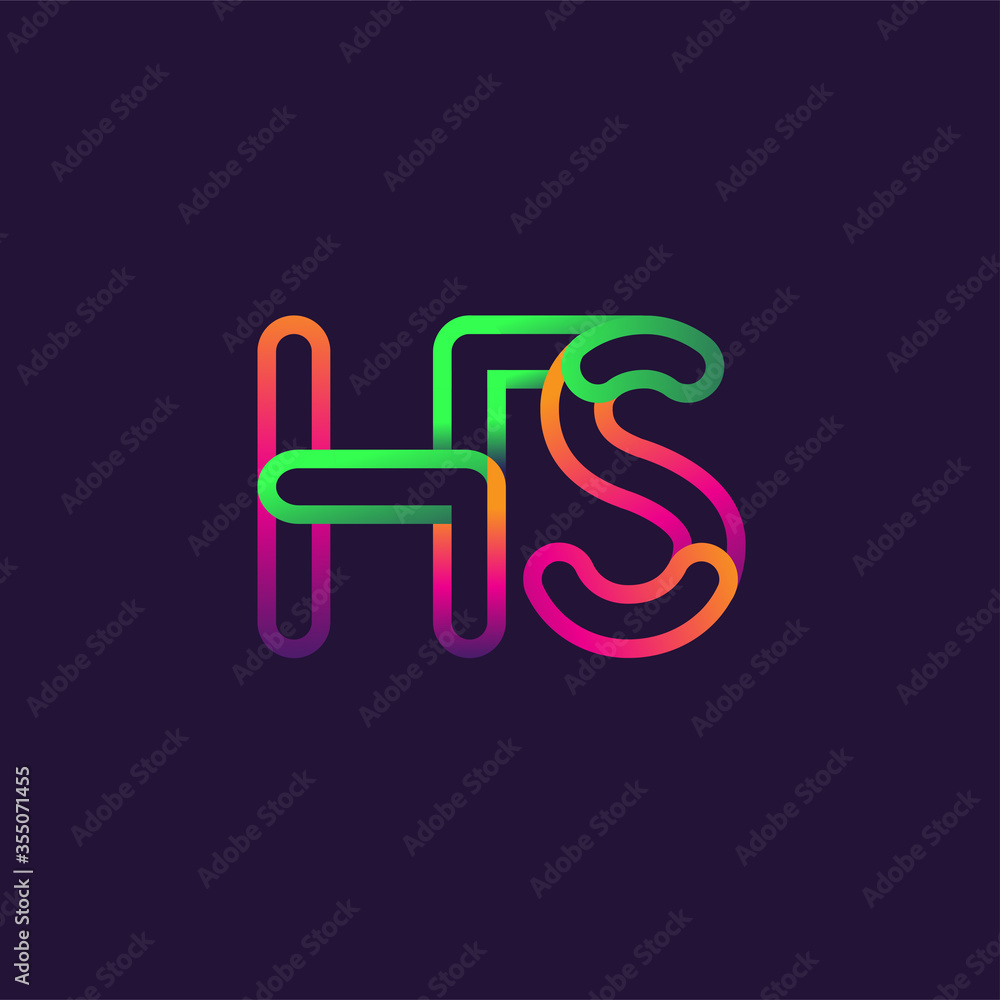 initial logo letter HS, linked outline rounded logo, colorful initial logo for business name and company identity. initial logo letter HS, linked outline rounded logo, colorful initial logo for business name and company identity.