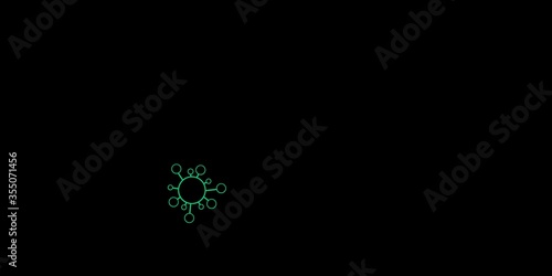 Dark multicolor vector background with covid-19 symbols.