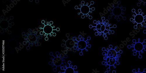Dark blue vector template with flu signs.