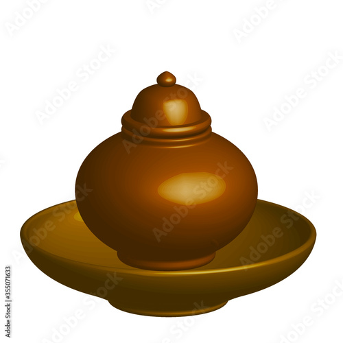 golden clay on a white background