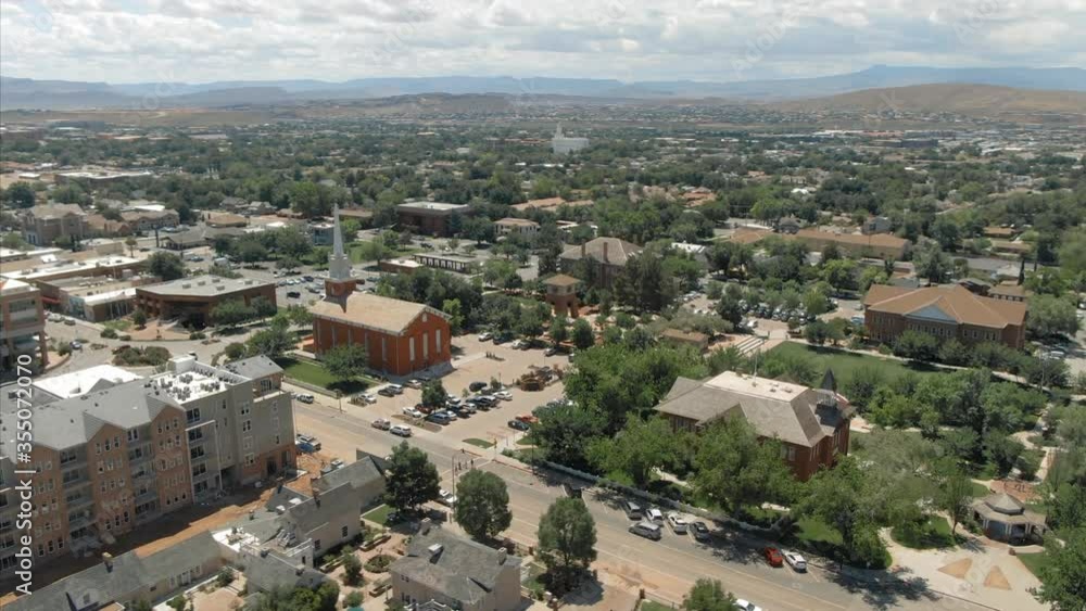 Aerial: flying over suburbs of St George, Utah, USA Aerial: flying over suburbs of St George, Utah, USA
