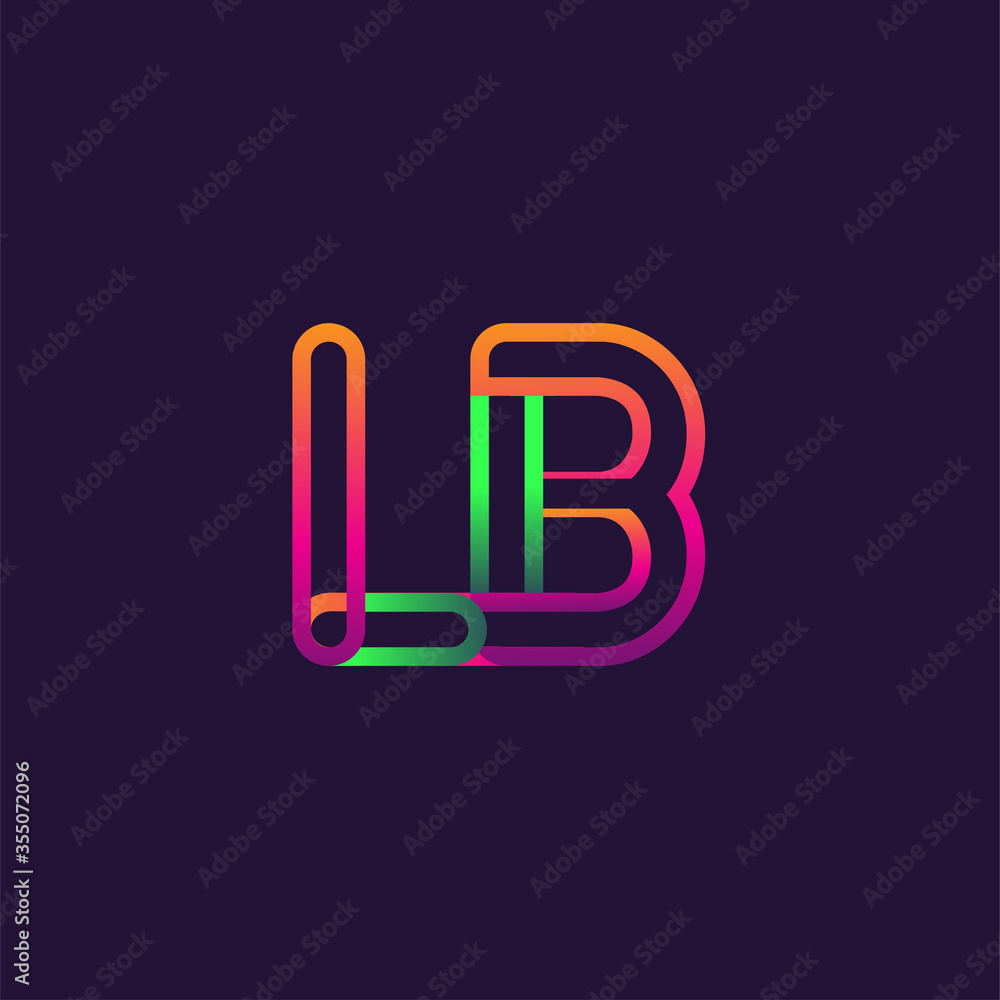 initial logo letter LB, linked outline rounded logo, colorful initial logo for business name and company identity. initial logo letter LB, linked outline rounded logo, colorful initial logo for business name and company identity.