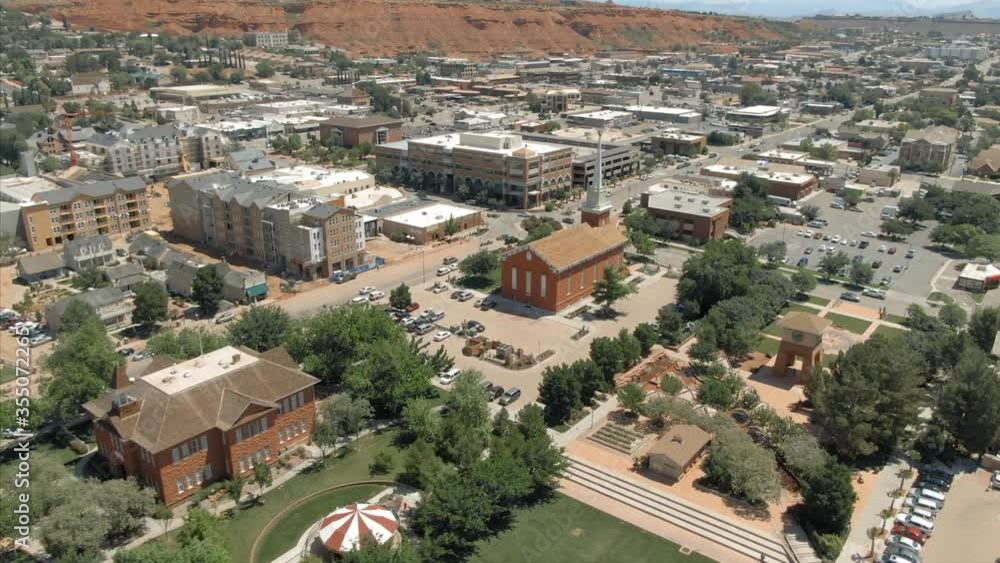 Aerial: flying over downtown St George, Utah, USA Aerial: flying over downtown St George, Utah, USA