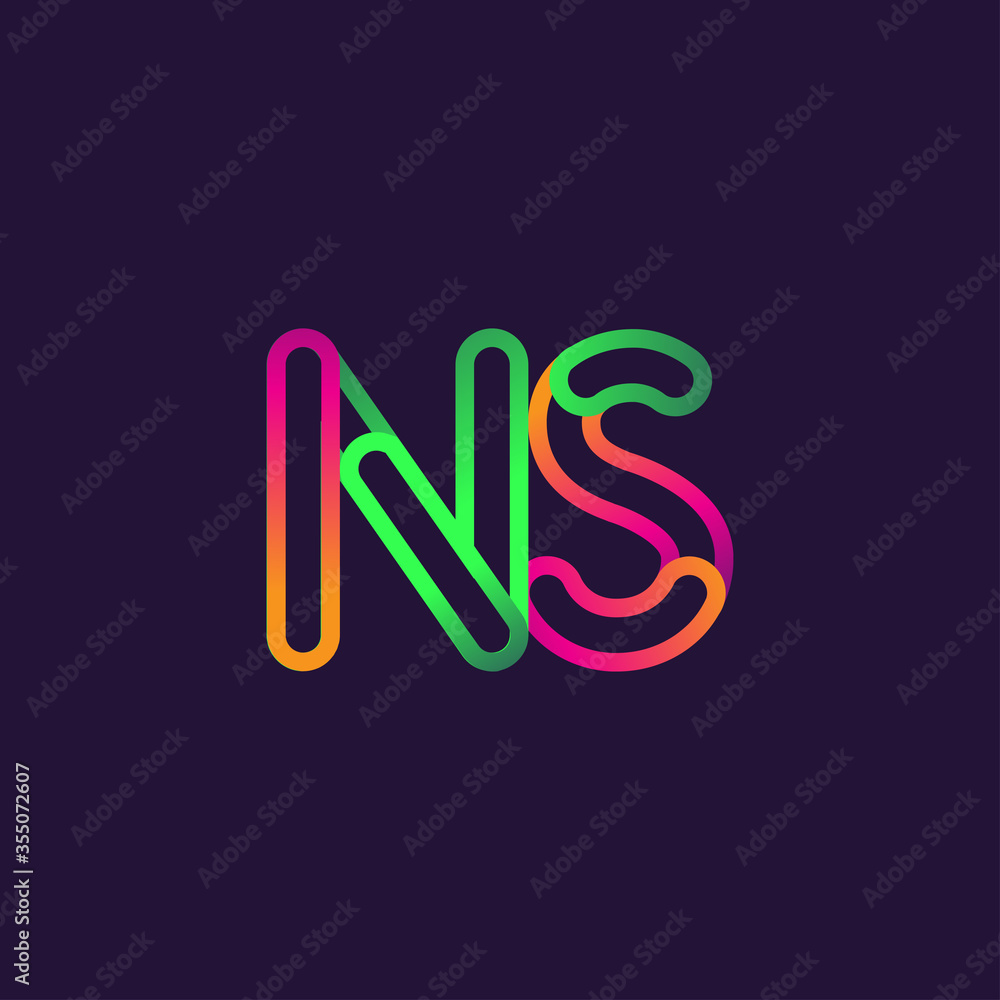 initial logo letter NS, linked outline rounded logo, colorful initial logo for business name and company identity. initial logo letter NS, linked outline rounded logo, colorful initial logo for business name and company identity.