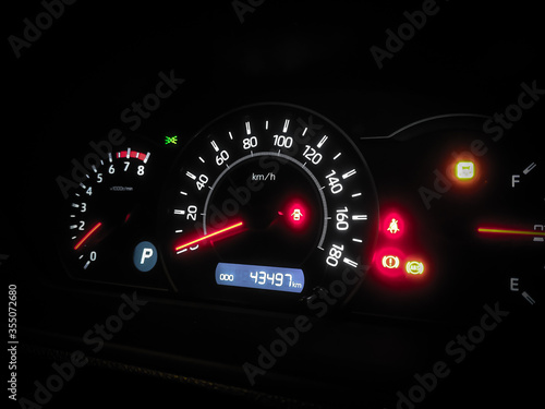 car speed meter indicator with sensor on