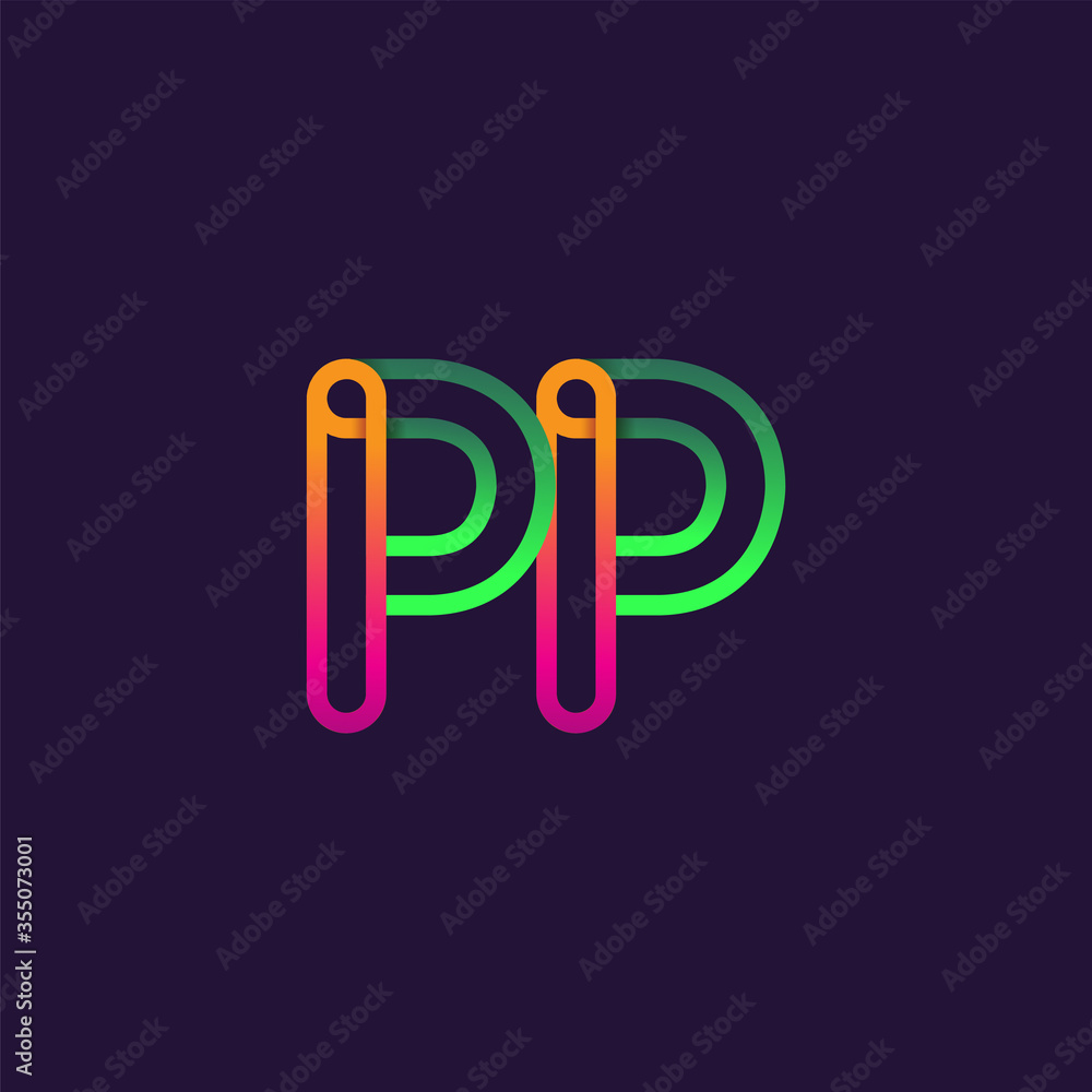 initial logo letter PP, linked outline rounded logo, colorful initial logo for business name and company identity. initial logo letter PP, linked outline rounded logo, colorful initial logo for business name and company identity.