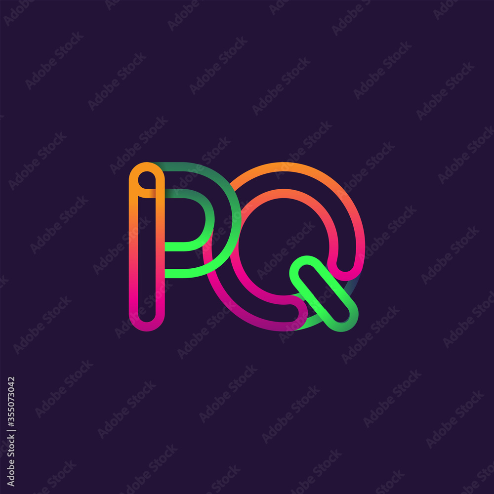 initial logo letter PQ, linked outline rounded logo, colorful initial logo for business name and company identity. initial logo letter PQ, linked outline rounded logo, colorful initial logo for business name and company identity.