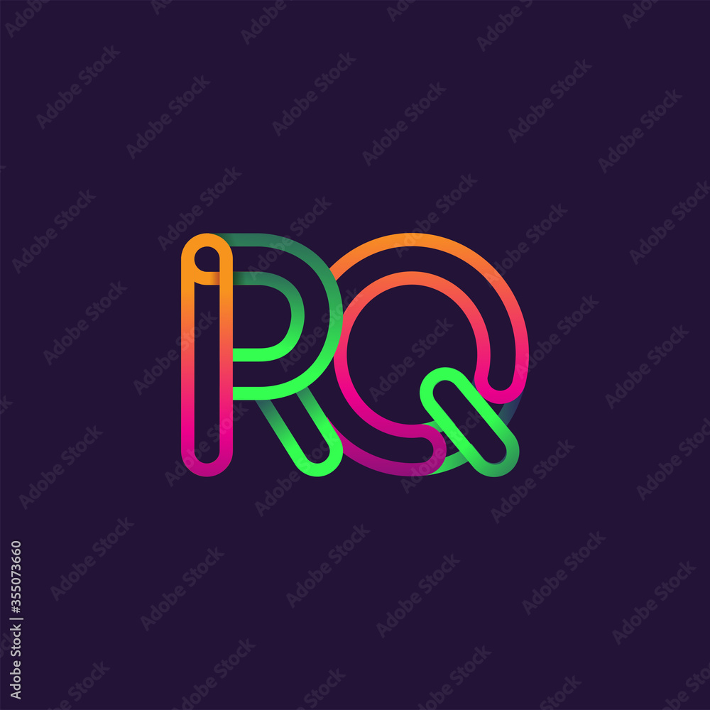 initial logo letter RQ, linked outline rounded logo, colorful initial logo for business name and company identity. initial logo letter RQ, linked outline rounded logo, colorful initial logo for business name and company identity.