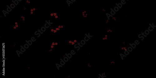 Dark Red vector backdrop with mystery symbols.