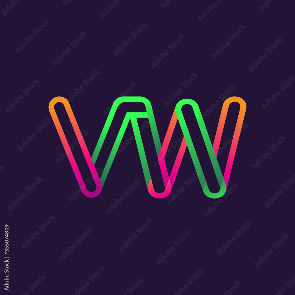 initial logo letter VW, linked outline rounded logo, colorful initial logo for business name and company identity. initial logo letter VW, linked outline rounded logo, colorful initial logo for business name and company identity.