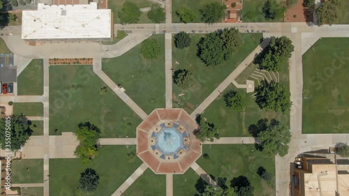 Aerial flying over Dixie State University, St George, Utah, USA photo