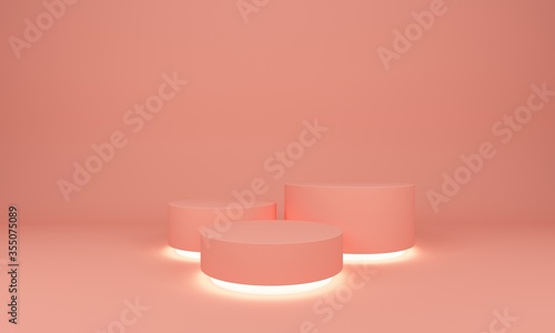 Minimal luxury design Cylinder circle box podium. concept display scene stage platform showcase, product, sale, banner, presentation, cosmetic. 3D