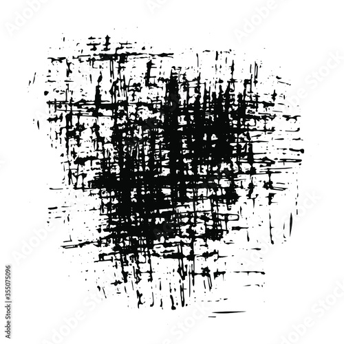 Black paint  ink brush strokes  brushes  lines  grungy. Artistic design elements  boxes  frames. Vector background  grunge.