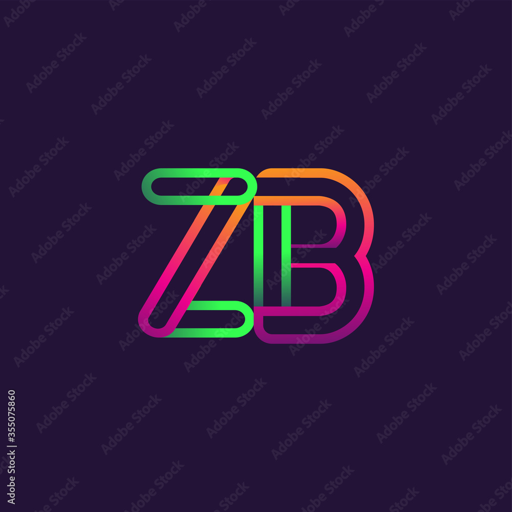 initial logo letter ZB, linked outline rounded logo, colorful initial logo for business name and company identity. initial logo letter ZB, linked outline rounded logo, colorful initial logo for business name and company identity.