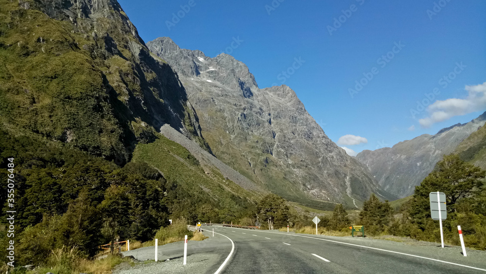 The view on the way to Milford Sound New Zealand