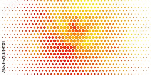 Light Orange vector layout with circle shapes. Glitter abstract illustration with colorful drops. Pattern for wallpapers, curtains.