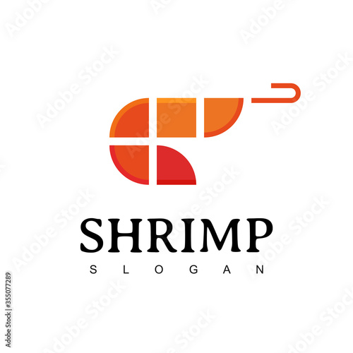 Seafood restaurant logo. Minimalistic Shrimp Logo