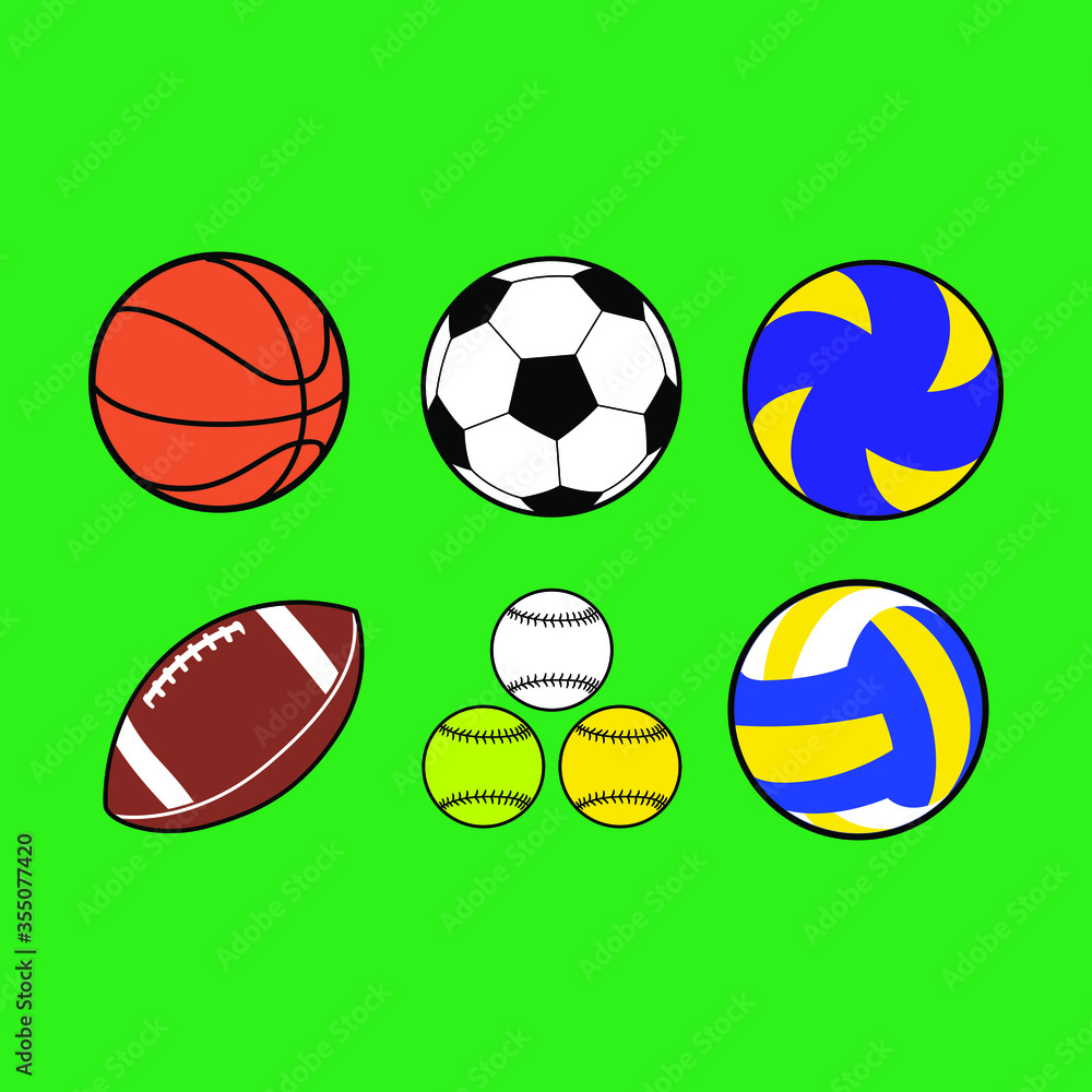 vector set of sport balls icons vector set of sport balls icons