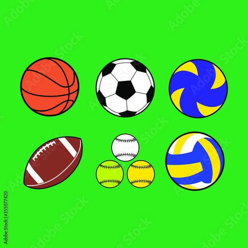 vector set of sport balls icons 