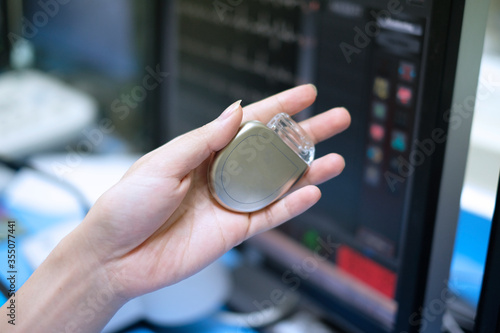 This image demonstrates Implantable cardioverter defibrillator (ICDs) on hands