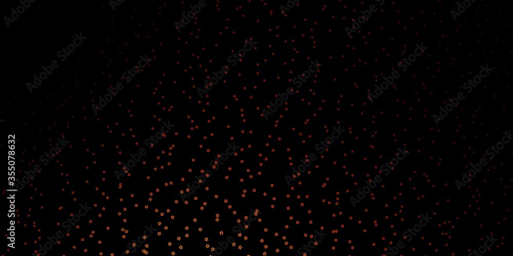 Dark Orange vector template with neon stars. Blur decorative design in simple style with stars. Best design for your ad, poster, banner.