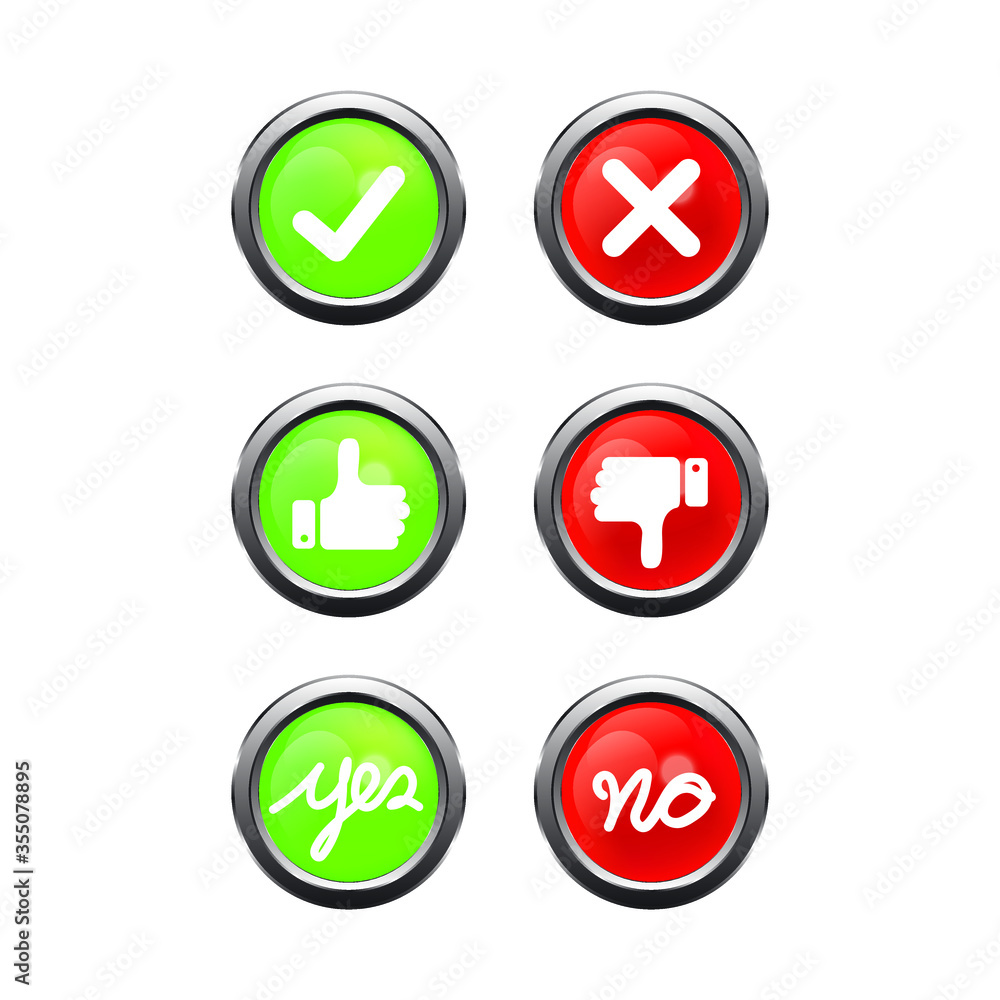 Check box list icons true and false ,right and wrong ,yes and no solated on white background. Check box list icons true and false ,right and wrong ,yes and no solated on white background.