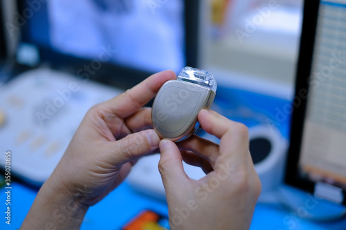 This image demonstrates Implantable cardioverter defibrillator (ICDs) on hands
