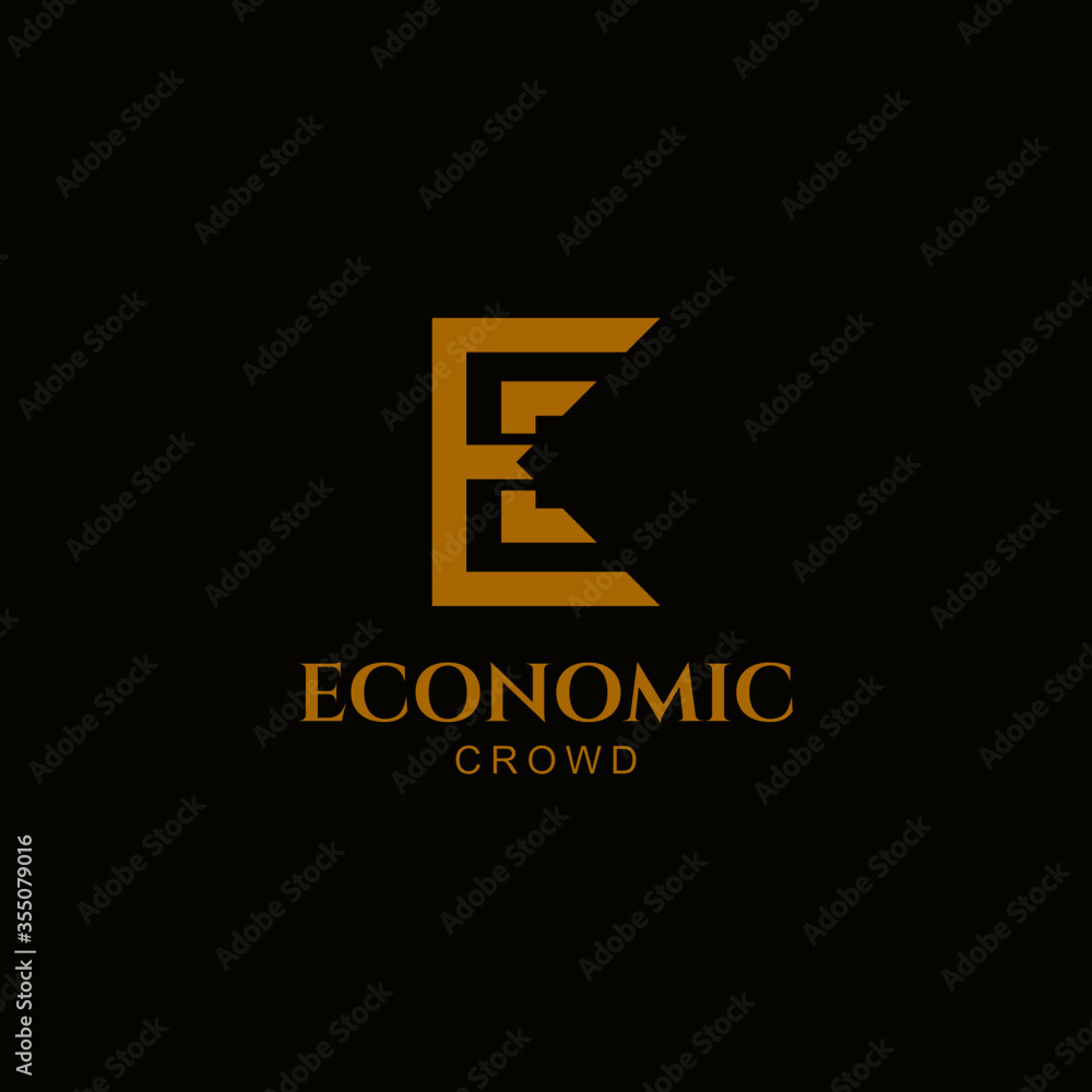 Simple E and C Gold Monogram Logo Simple E and C Gold Monogram Logo