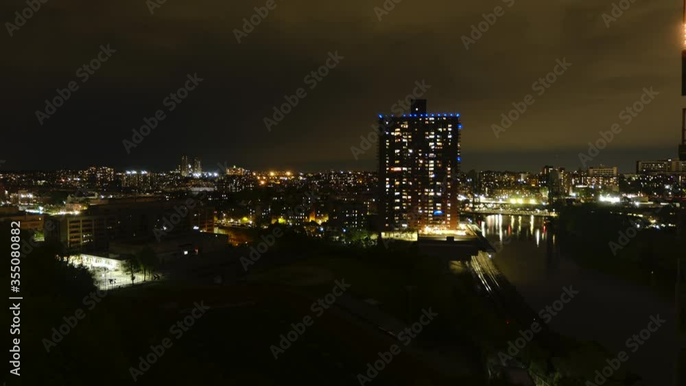 Night Building industrial time-lapse Nyc Night Building industrial time-lapse Nyc