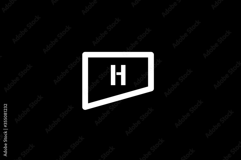 Capital letter H vector image Capital letter H vector image