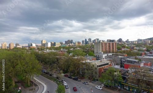 Plateau district of Montreal from 10th floor looking towards Down Town