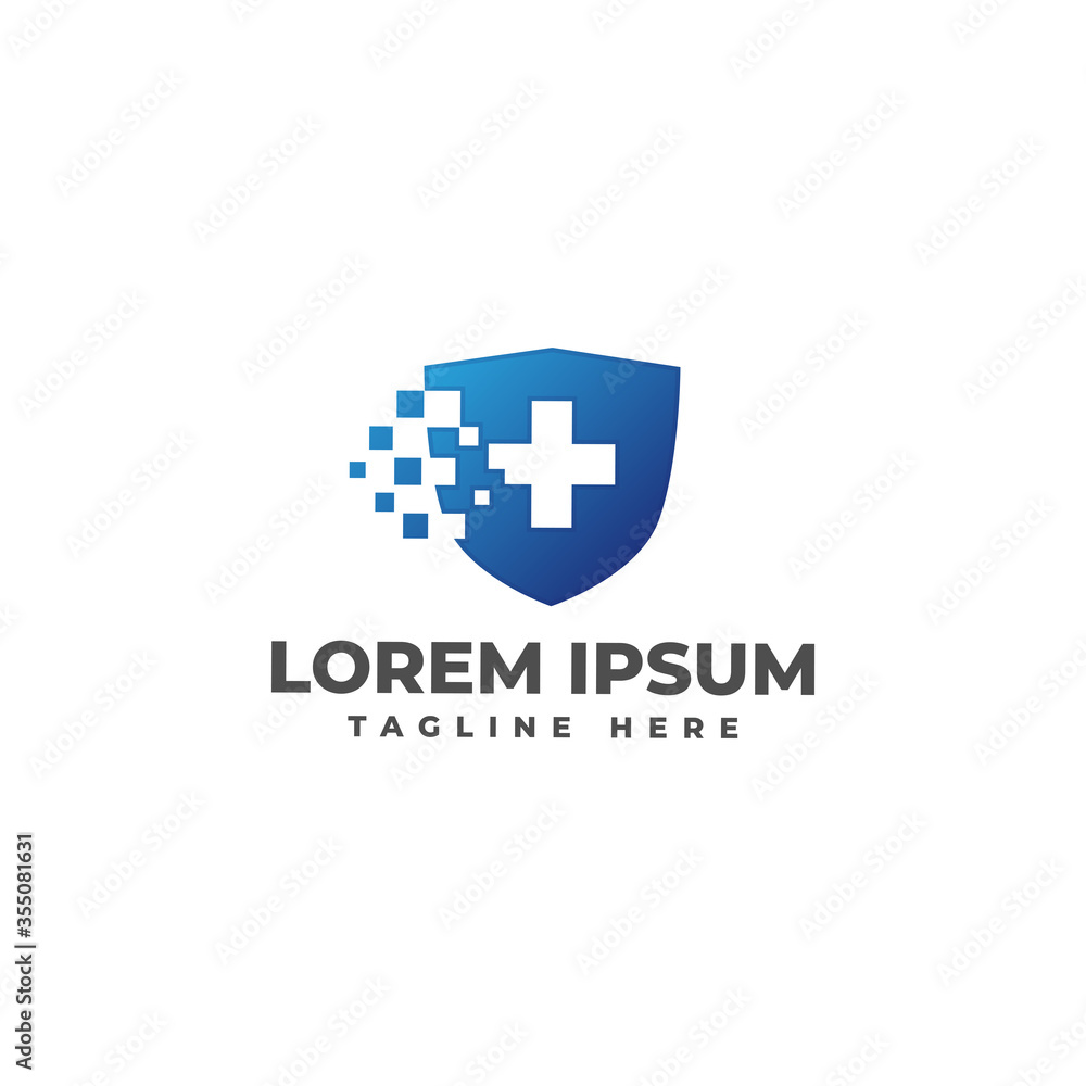 Health Technology Logo Vector Icon Illustration Health Technology Logo Vector Icon Illustration