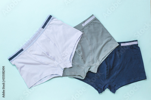 Set of men's underwear on a light background. photo