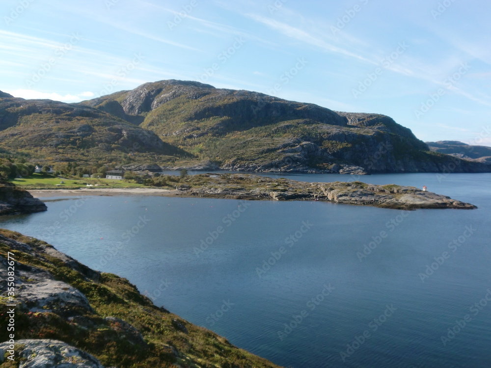 Natur Norwegen Fjörd Landschaft Bucht Sandstrand Natur Norwegen Fjörd Landschaft Bucht Sandstrand