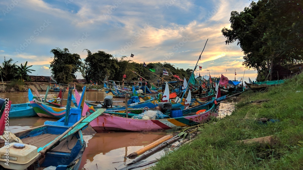 colorful boats on the river