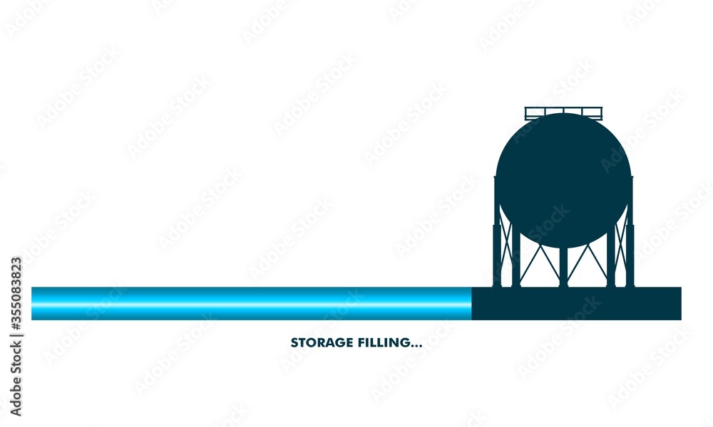 Energy and Power icon. Energy generation and heavy industry. Gas storage tank. Progress or loading bar