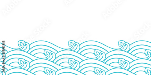 波　和柄イラスト