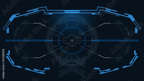 Futuristic HUD interface concept.GUI control panel design. Vector illustration.