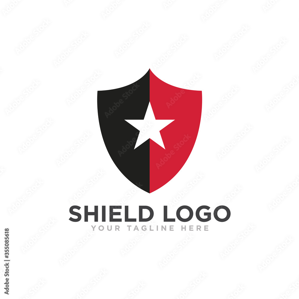 Obraz premium Shield Protection Logo Icon Design Vector