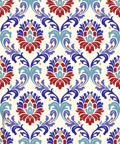 Seamless colorful pattern in turkish style. Vintage decorative elements. Hand drawn background. Islam, Arabic, Indian, ottoman motifs. Perfect for printing on fabric, ceramic tile or paper. Vector