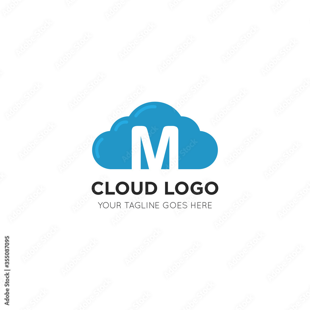 initial leter m cloud logo and icon vector illustration design template initial leter m cloud logo and icon vector illustration design template