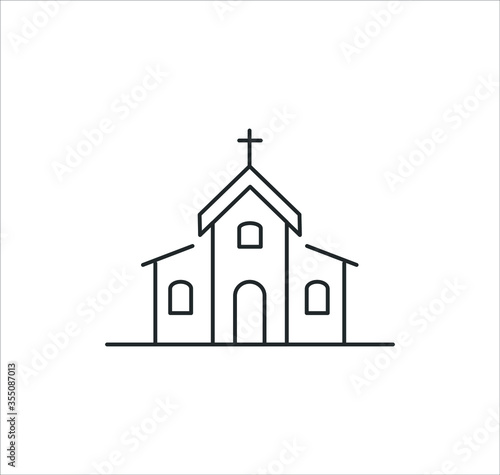 Fotografija Church vector icon on white background