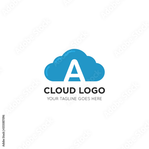 initial leter a cloud logo and icon vector illustration design template