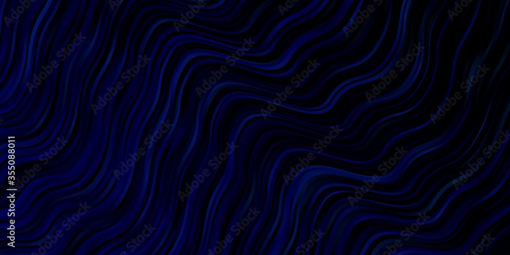 Dark BLUE vector pattern with lines. Brand new colorful illustration with bent lines. Template for your UI design.