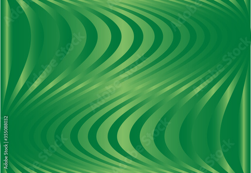 Fondo abstracto verde de ondas curvas. 