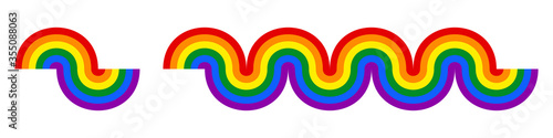 Frieze of lines in the shape of rainbow waves