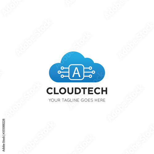 initial leter a cloud logo and icon vector illustration design template